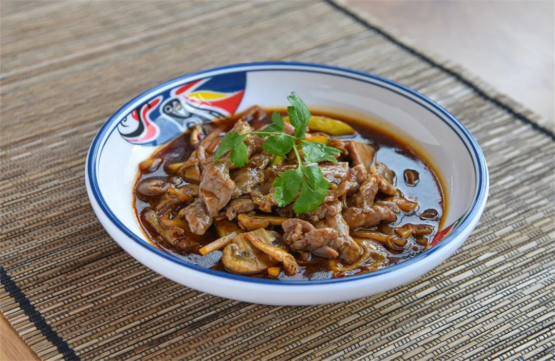 Sliced beef with mushrooms in rich spicy sauce at Panda Chinese Restaurant, a Chinese Restaurant in Detroit